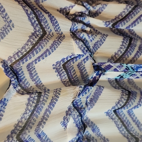 Chico's Blue and White Chevron Swim Coverup - Picture 3 of 4